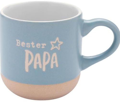 GRUSS & CO Espressotasse mit Gravur Papa | Tasse aus Steinzeug, 10 cl, mit Geschenk-Banderole | Geschenk für Papa, Geburtstag | 73934