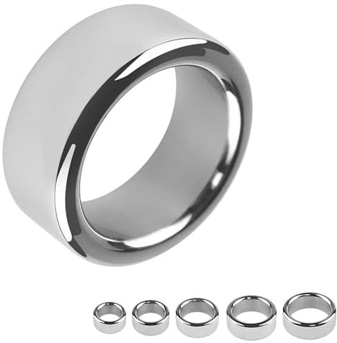 Silver/s,FUJIEYU S/M/L/XL/XXL Selección de tamaño, anillo de carga de acero inoxidable metálico, suave y cómodo desgaste suave manual equipo de masaje