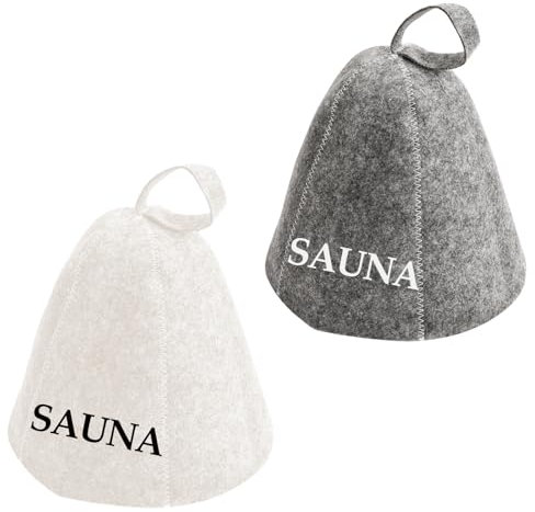 Sugeru 2 Stück Filz-Saunahut,Ideales Sauna Hut für Damen und Herren,Gute Qualität Saunamütze,Paar Sauna Zubehör,Sauna Mütze,Saunahut Filz,für Saunaliebhaber ein Wellness Erlebnis (S)