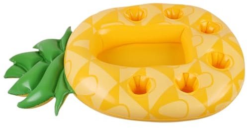 Liummrcy Bevande galleggianti per Piscina, Supporto per Bevande gonfiabili all'ananas, 33.5x21.7 Vassoio Galleggiante in PVC con portabicchieri, Portafoglio Mobile Portatile per Piscina, Giocattoli.