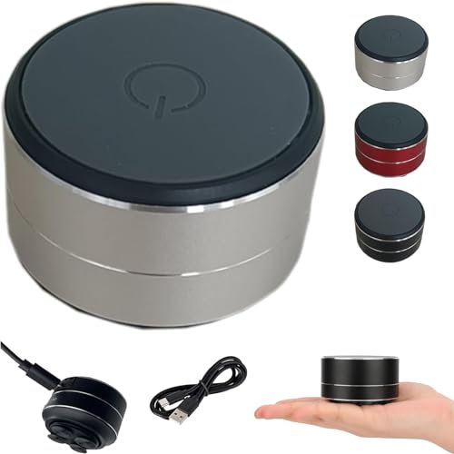 Buzzgo Speaker, Resonance Subwoofer, Mini Magnetic Hi Fi Speaker, Stereo Bass Portable Small Wireless with Suction Cup for Bathroom Outdoor (Silver)