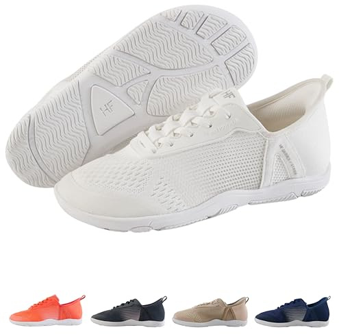 Hike Footwear HF Stride – Hands-Off & Ergonomic Barefoot Shoes, Thin Sole & Ultra-Light, Effortless Wear Unisex White