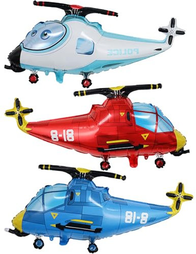 DazzJoy 3 Stück Flugzeug Deko Geburtstag Luftballons, XXL Luftballon Flugzeug, Airplane Folienballon Geburtstag, Flugzeug Helium Ballons für Kindergeburtstag Deko Junge Mädchen, Babyparty Dekoration