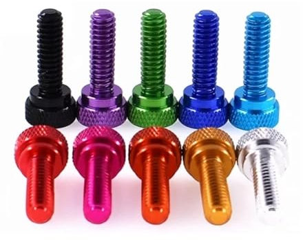 Lot de 3 vis moletées UNC #6-32x20/#6-32x10/1/4-20x20, en aluminium coloré, for le réglage du boîtier PC.(Emerald Green,6-32x20mm)