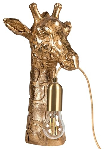 Tischlampe Kunstharz gold Glühbirnen-Optik 1-flammig Tiermotiv Giraffe