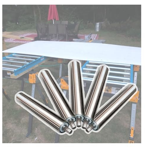 5pc Stainless Steel Conveyor Rollers 2 Diameter, 16 to 40.9 Length, for Woodworking, Outfeed Table Saw Roller(L800MM)