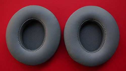 Memory Foam Ear Pads - Protein Leather Replacement Parts Ear Cushion for Beats Solo 2.0 / Solo 3.0 Wireless/Wired On Ear headphone(1 pair) (Asphalt Gray)