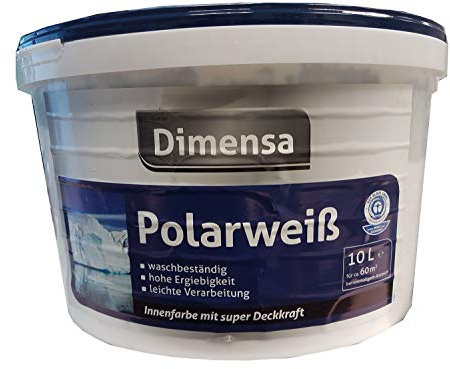 Dimensa Polarweiß Wandfarbe stumpfmatt 10 Liter