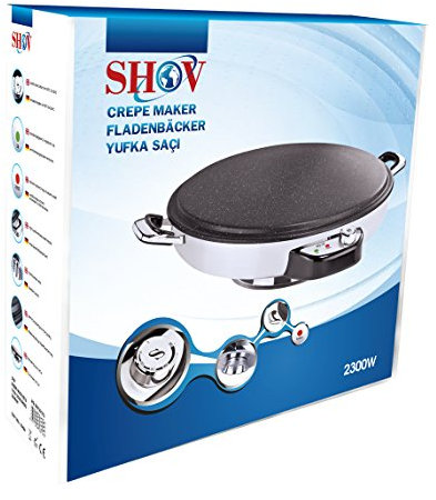 SHOV Granit Crepe Fladenbäcker Sac Yufka 2300W - Backfläche 50cm Temperaturregler (Granit)