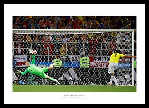 2018 World Cup England v Columbia Pickford Save Framed Photo Memorabilia