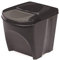 KrysGo 20 Litre Large Stackable Recycling Sorting Colour Coded Plastic Bins with Hinged Lids (Black)