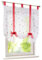 Raffrollo mit Stickerei Band Raffgardinen Voile Transparent Schlaufen Vorhang (BxH 140x140cm, Rot)