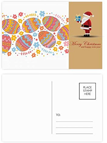 Oster-Postkarten-Set mit buntem Ei, Weihnachtsmann, 20 Stück