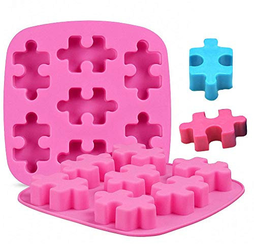 MoldFun Silikonformen für Schokolade, Süßigkeiten, Gelee, Kuchen, Kekse, Mini-Seife, Harz, Wachsmalstift, Schmelzpuzzle, Eiswürfel, 2 Stück