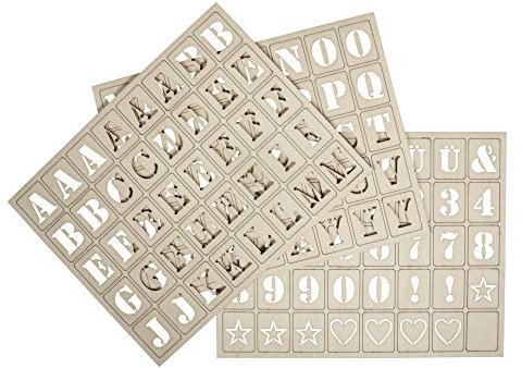 Rayher 62860505 Holz Buchstaben für Letterboard, FSC100%, 3x2,4cm, Set 120Stück, Natur