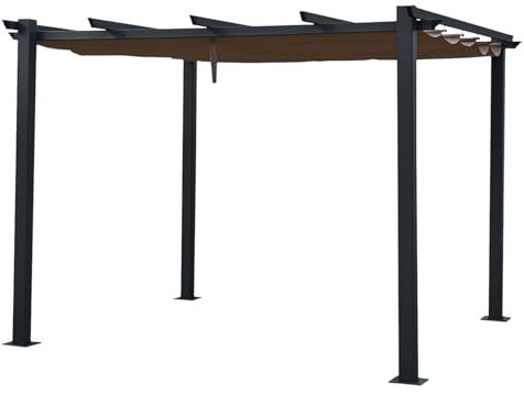Happy Garden Pergola autoportante 3 × 3m Cassis Taupe - Structure Aluminium