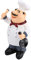 FTVOGUE Chef Figuren Amerikanischen Vintage Land Glücklich Chef Harz Figur Home Restaurant Cafe Tabletop Decor Sammeln Geschenke(71110-04)