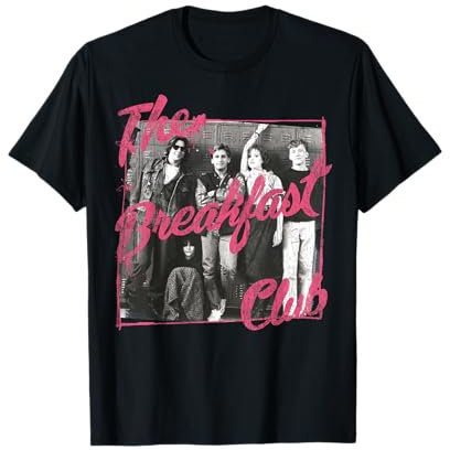 Breakfast Club Pink Text Group Photograph T-Shirt