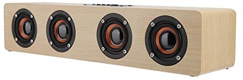 Garsent Altoparlante Bluetooth in Legno, Altoparlante per PC TV da 12 W Sound Bar con Supporto per subwoofer a 4 Bassi Bluetooth, AUX, Scheda TF, FM(#2)