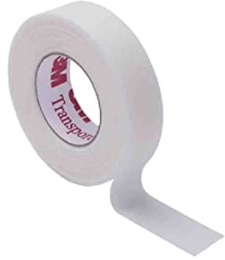 3M Transpore White, Perforiertes chirurgisches Pflaster mit Rayon- und Polyesterrücken, zart, bidirektional aufreißbar, hypoallergen, atmungsaktiv, Größe 13 mm x 9,14 m, Packung mit 24 Rollen