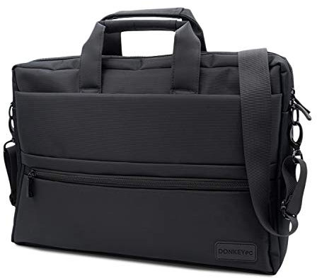 Donkey pc - Laptop Aktentasche 15,6 Zoll. wasserdichte Laptop-Umhängetasche. 15,6-Zoll-Laptop-Hülle für Männer und Frauen. Tragbare Reise-, Arbeits- und Tagestasche für Herren. (Schwarz)