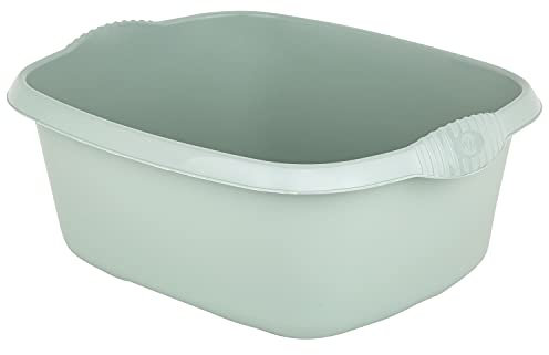 1x Schüssel grün - 12 Liter - 39x32 cm - rechteckig - Waschschüssel Spülschüssel Wasserschüssel - Lebensmittelecht - Kunststoff Spüle
