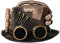 COSDREAMER Damen Herren Steampunk-Zylinderhüte mit Brille, Halloween-Kostüm, Hüte (58 cm, Braun 2)