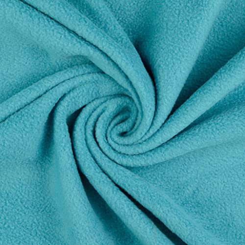 Polarfleece Antipilling ARTHUR von Stofftreff Santi®-0,5 m Schritte -64 x Uni Farben - Kuschelfleece -Meterware - Fleece Stoff- 400g/m- Decken, Nähen (Türkisblau-5427-arthur)