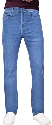 A2Z Mens Denim Jeans Relaxed Straight Fit Boot Cut Jeans Comfort Stretch - Jeans JN63 Mid Blue 34W / 34L