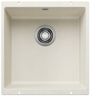 BLANCO Rotan 400-U - Fregadero de granito de color gris claro (granito, tipo de montaje: bajo encimera, para armarios inferiores de 50 cm de ancho, gran volumen para un uso óptimo, superficie fácil de