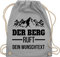 Turnbeutel Rucksack - Wandern - Der Berg ruft - Geschenk Berge - Unisize - Hellgrau - wanderbeutel wanderer bergen tasche wander bergmotiv wunschname