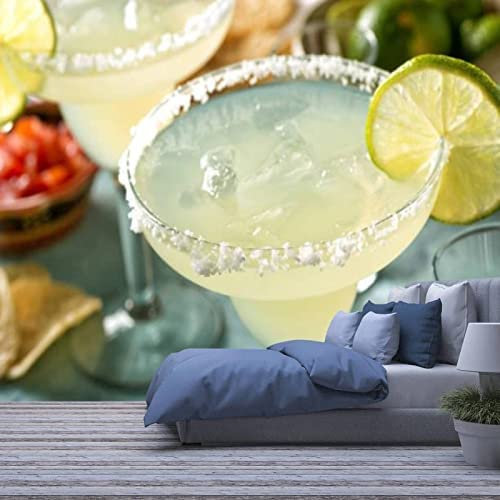 Limetten-Köstlicher Cocktail Wandbilder Fototapete Für Schlafzimmer 3D-Wandaufkleber, Kunstwandbilder, Wasserdichte Diy-Wanddekoration Für Schlafzimmer, Wohnzimmer, Klas 400 (Breite) x 280 (Höhe) cm