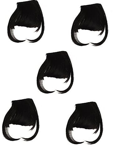 LALAFINA 5pcs Realistic Air Hair Bangs Bangs Temples Clip-on Fake Hair for Women Easy Wear Remove Look