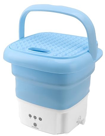 Focket Lave-Linge Portable, Mini Lave-Linge Pliable Mini Lave-Linge pour vêtements de bébé, sous-vêtements, Petits Articles, Appartement, blanchisserie, Camping, Camping-Car, Voyage (Bleu)