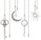 BENECREAT 4Pcs Alloy Ceiling Fan Pull Chain Extenders, Key Star and Moon Ceiling Fan Extension with Stainless Steel Ball Chain for Ceiling Light Fans Lamps and Wall Lights