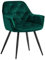 AINPECCA Dining chairs with Velvet Thick Padded Upholstered Kitchen Tub Chair Armchair with Backrest Metal Legs Living room Reception Leisure Chairs for Bedroom Lounge Office(Green,1)