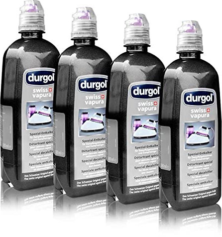 4x Durgol Swiss Vapura Spezial Entkalker 500 ml für Dampfbügelstationen und Dampfreiniger