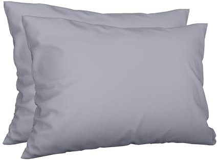 Sweet home WORLD 100% Baumwolle Premium Jersey Kopfkissenbezug 40x60 cm, 2er Pack Kissenbezüge, Superweicher 150 g/m², Kissenhülle, Grau