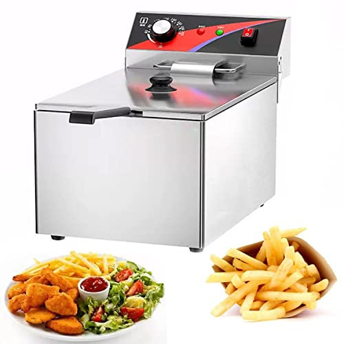 PASPRT Deep Fryers Deep Fat Fryer Single Double Cylinder, Fat Fryer with Removable Basket and Heating Element, Non-Slip - Adjustable Thermostat Control (17l)