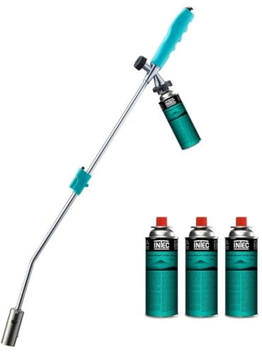 KZ GARDEN - Désherbeur thermique Chalumeau gaz pour cartouche jetable butane camping + 4 cartouches
