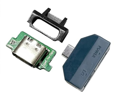 Neu für GBM Type-C Mod Kit USB-C Ladeanschluss + GBA Link Converter Ersatz, für Gameboy Game Boy Micro Handheld Konsole, DIY TypeC Ladeschnittstellenmodul + Halterung + Konvertierungsadapter