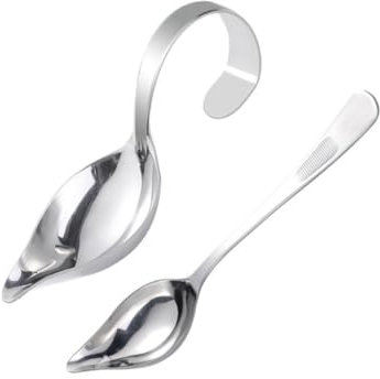 COLLBATH 2 Pz cucchiaio di salsa popular buffet cucina cucchiai da disegno di precisione cucchiai a filo cucchiaio da pittura semplici cucchiai da marmellata Acciaio inossidabile Silver