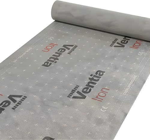 Decket Unterspannbahn Ventia Iron 120 g, 3-lagig, Dachfolie 37,5 m² | Feuchtigkeitsschutz; Wind/Regen/Schnee; Diffusionsoffen; wasserdicht & UV-beständig; ohne Klebekanten