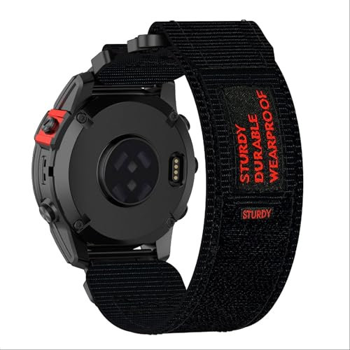GIOPUEY Armband Kompatibel mit COROS VERTIX 2/2S, Geflochtenes Nylon Armband [Unisex] elastisch Ersatzarmband - Black