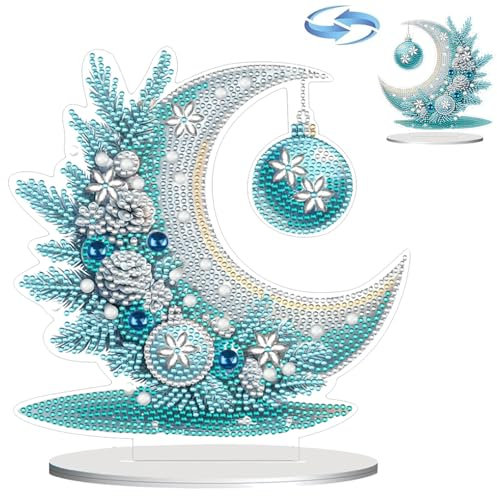 QUANMAITONG DIY Diamond Painting Weihnachten Tischdeko，Diamond Painting Erwachsene，5D Diamant Painting Weihnachten Geschenke，Adventskalender Diamond Painting Winter Dekor (C)