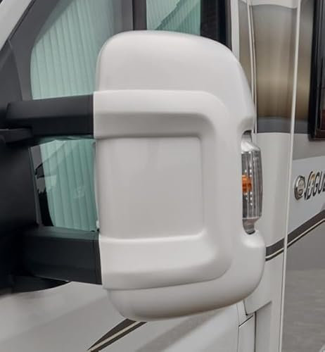 Spiegelschutz Schutzabdeckungen Wohnmobil Ducato Boxer Relais Langarm Paar Weiß