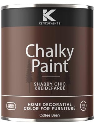 Contura KenzoPaints Kreidefarbe Möbel Farbe 750ml. Trend Farbtöne 2025 Möbellack Holz- Lack Shabby Chic Matt (Coffee Bean, 750ml.)