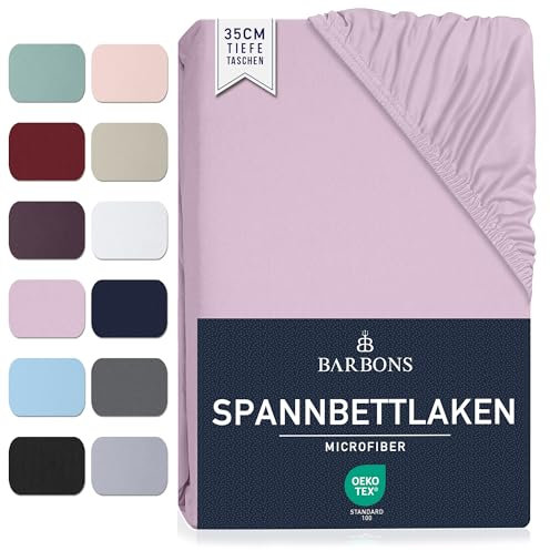 Spannbettlaken 180x200cm - 35 cm Tiefe Tasche Spannbetttuch Oeko-TEX Zertifiziert Gebürstete Polyester Mikrofaser Bettlaken Bettbezug für Boxspringbett Dicke Matratzen (180 x 200 cm - Lavandel)