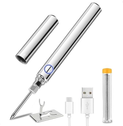 Uadme Saldatore Ricaricabile USB Portatile, 5V 15W Saldatore Senza Fili con Batteria da 1100mAh Incorporata, Riscaldamento Rapido Attrezzi di Saldatura per Varie Riparazioni