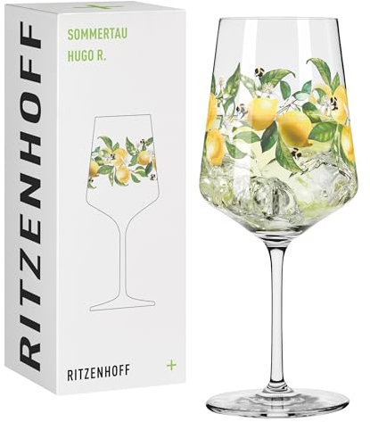RITZENHOFF 2931023 Hugo-Glas 500 ml - Aperitif-Glas - Serie Sommertau - Motiv 24 mit Bienen bunt - Made in Germany